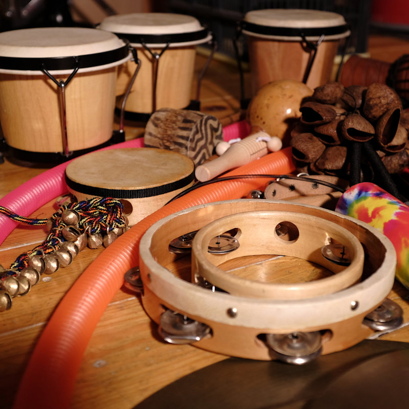 Percussion Workshop with Simon Hallett - Deepdale Festival | 26th to 29th September 2019 - Brief overview of a range of percussion instruments, for example, bodhran (round Irish drum), cajon (box drum that is usually sat on), spoons, bones and more.