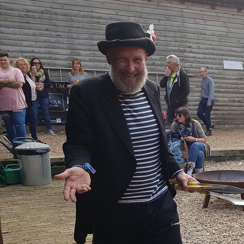 Shooffi  - Deepdale Festival | 28th to 30th September 2018 - This strange French man will be wandering the festival site with his suitcase of interesting items.  Will you be the one he asks to help with his tricks, maybe you'll be handed a balloon model.