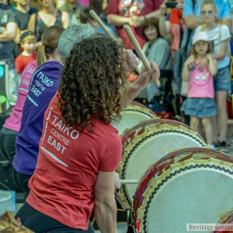Taiko Drum Workshop - Deepdale Festival | 28th to 30th September 2018 - Taiko is a style of drumming from Japan. You hit large drums with big sticks. It's fun, energetic, and makes a great sound in a big group. The team from Taiko Centre East will be performing a display of Taiko Drumming, followed by a workshop which anyone is welcome to take part in.<br />The Taiko Centre East is based in Norwich, and they run monthly workshops and weekly classes.