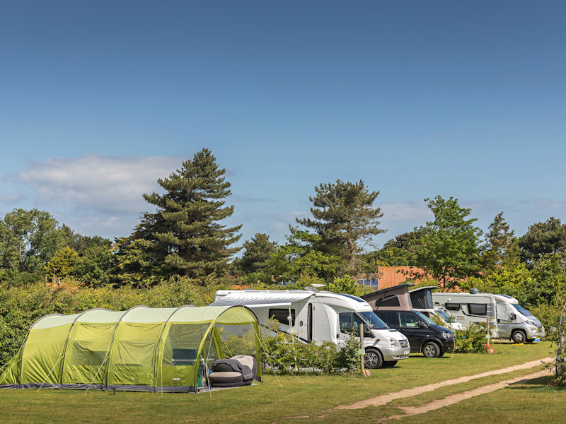 Motorhomes, campervans & tents at Deepdale Camping | Campsite for Tents Campervans Motorhomes | Deepdale Farm, Burnham Deepdale, North Norfolk Coast, England
